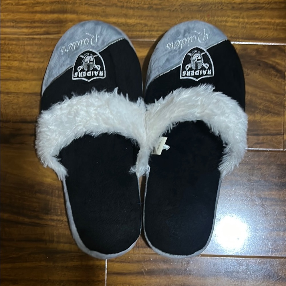 Raiders Black and Gray Slippers